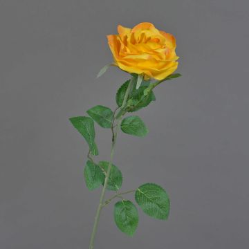 Kunstblume Rose PEZOS, orange-gelb, 60cm, Ø10cm
