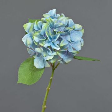 Kunstblume Hortensie AMARILDO, blau-grün, 50cm, Ø16cm