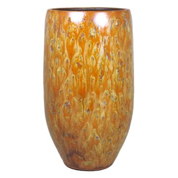 Keramik Vase ELIEL, gesprenkelt, orange-gelb, 45cm, Ø20cm