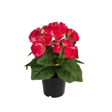 Künstliche Blume Begonie SERIFFA, dunkelrosa, 25cm