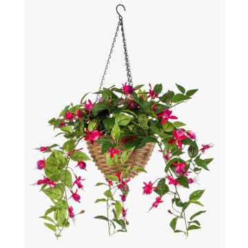 Künstliche Blumenampel Fuchsie JONKFUN im Korb, crossdoor, pink, 70cm Künstliche Blumenampel Fuchsie JONKFUN im Korb, crossdoor, pink, 70cm