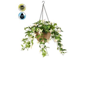 Künstliche Blumenampel Fuchsie JONKFUN im Korb, crossdoor, creme-rosa, 70cm Künstliche Blumenampel Fuchsie JONKFUN im Korb, crossdoor, creme-rosa, 70cm