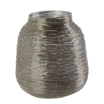 Laterne EMILIANNA aus Eisen, silber, 25cm, Ø20cm Laterne EMILIANNA aus Eisen, silber, 25cm, Ø20cm
