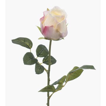 Künstliche Rose DIXLEN, weiß-rosa, 70cm, Ø7cm