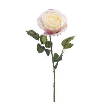 Rose künstlich BRUNETTE, weiß-rosa, 65cm