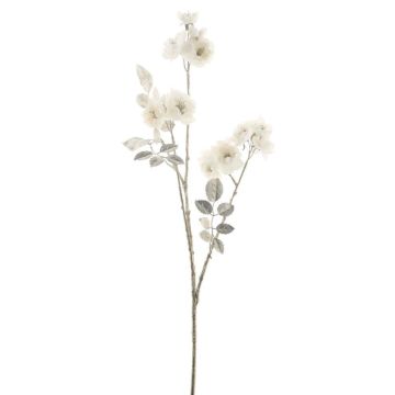 Deko Zweig Zierpfirsich JASERIA mit Blüten, weiß, 70cm