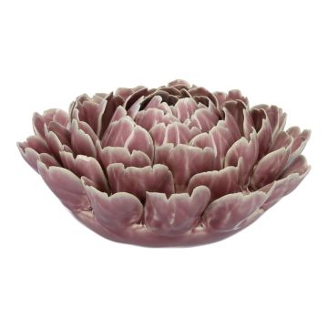 Keramik Vase Lotusblüte MARILUNA, handmade, lila, 13cm, Ø28,5cm