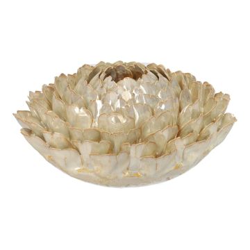 Keramik Vase Lotusblüte MARILUNA, handmade, beige, 18cm, Ø43cm Keramik Vase Lotusblüte MARILUNA, handmade, beige, 18cm, Ø43cm