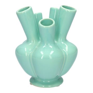 Keramikvase ANNALIES mit 5 Öffnungen, hellblau, 21cm, Ø15,5cm