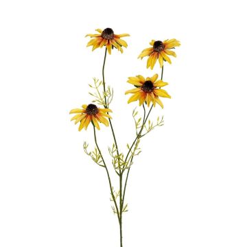 Künstlicher Zweig Sonnenhut ZANNELIA, gelb, 55cm