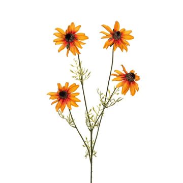 Künstlicher Zweig Sonnenhut ZANNELIA, orange, 55cm