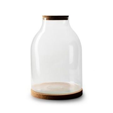 Glas Pflanzen Terrarium LUKKA, Korkdeckel, Korkboden, klar, 35cm, Ø25cm