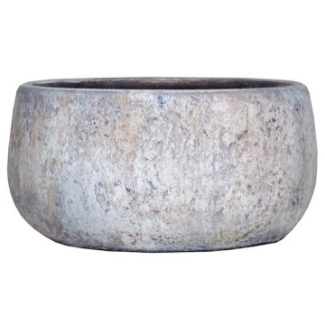 Obst Schale aus Keramik MORTAZA mit Maserung, blau-beige, 12cm, Ø24cm