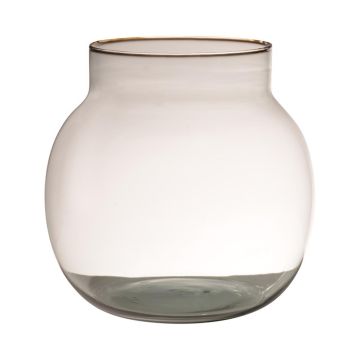 Vase für Blumen GANJA, Glas, recycelt, klar, 23cm, Ø23cm