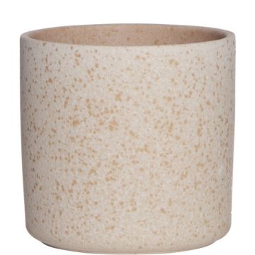 Übertopf ARAYA, Keramik, gesprenkelt, beige, 10cm, Ø10cm
