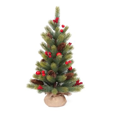 Kunst Tanne HANKA, Zapfen, Früchte, Jutesack, 45cm, Ø25cm