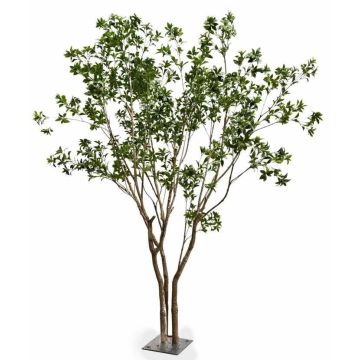 Künstlicher Baum Lorbeer RAXELI auf Platte, Kunststämme, grün, 285cm