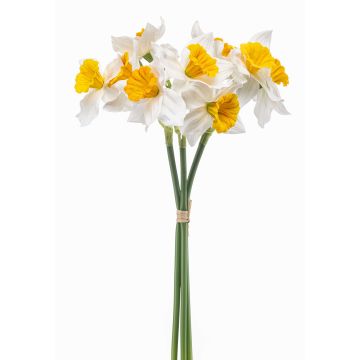Kunstblumenstrauß Narzissen Bund BROZIN, weiß-gelb, 40cm