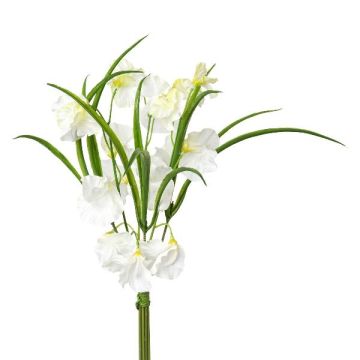 Kunstblumen Strauß Lathyrus latifolius BORMA, weiß, 40cm