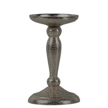 Kerzenleuchter ELIZABELLE aus Aluminium, gehämmert, silber, 16,5cm, Ø9cm Kerzenleuchter ELIZABELLE aus Aluminium, gehämmert, silber, 16,5cm, Ø9cm