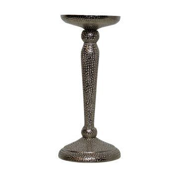 Kerzenleuchter ELIZABELLE aus Aluminium, gehämmert, silber, 22cm, Ø10cm Kerzenleuchter ELIZABELLE aus Aluminium, gehämmert, silber, 22cm, Ø10cm