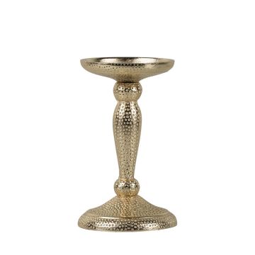 Kerzenleuchter ELIZABELLE aus Aluminium, gehämmert, gold, 16,5cm, Ø10cm Kerzenleuchter ELIZABELLE aus Aluminium, gehämmert, gold, 16,5cm, Ø10cm