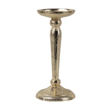 Kerzenleuchter ELIZABELLE aus Aluminium, gehämmert, gold, 22cm, Ø10cm Kerzenleuchter ELIZABELLE aus Aluminium, gehämmert, gold, 22cm, Ø10cm