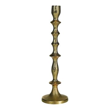 Spitzkerzenhalter GIUSEPPINA aus Aluminium, gehämmert, champagner-gold, 36cm, Ø10cm Spitzkerzenhalter GIUSEPPINA aus Aluminium, gehämmert, champagner-gold, 36cm, Ø10cm