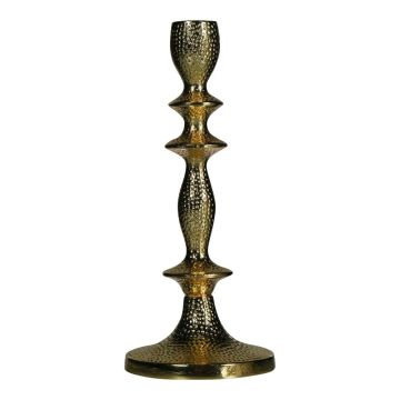 Spitzkerzenhalter GIUSEPPINA aus Aluminium, gehämmert, champagner-gold, 24cm, Ø10cm Spitzkerzenhalter GIUSEPPINA aus Aluminium, gehämmert, champagner-gold, 24cm, Ø10cm