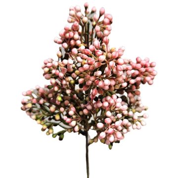 Deko Zweig Schneeball MARMYN mit Beeren, hellrosa, 35cm