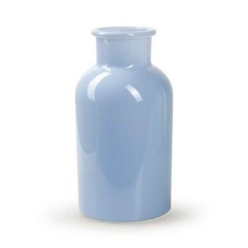 Deko Glas Flasche LORRIE, blau-glänzend, 20cm, Ø10cm Deko Glas Flasche LORRIE, blau-glänzend, 20cm, Ø10cm