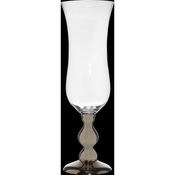 Großes Sektglas PIYA auf Standfuß, klar-silber, 117cm, Ø39cm Großes Sektglas PIYA auf Standfuß, klar-silber, 117cm, Ø39cm