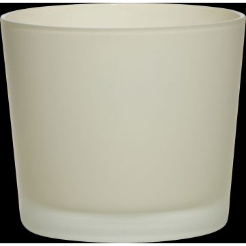 Pflanztopf aus Glas ALENA FROST, beige matt, 12,5cm, Ø14,5cm