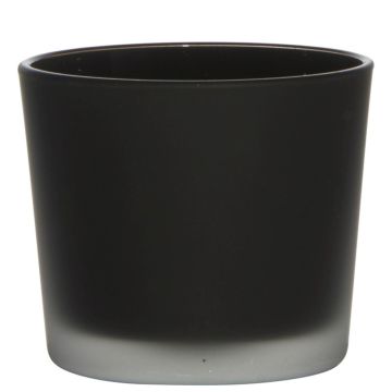Großes Teelichtglas ALENA FROST, schwarz matt, 9cm, Ø10cm Großes Teelichtglas ALENA FROST, schwarz matt, 9cm, Ø10cm