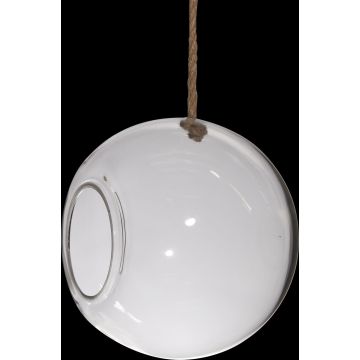Hängevase Terrarium FARO mit Kordel, Kugel, klar, 25cm, Ø25cm