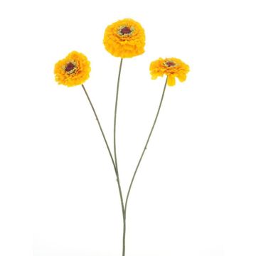 Kunstzweig Zinnie MALICEN mit Blüten, gelb, 60cm Kunstzweig Zinnie MALICEN mit Blüten, gelb, 60cm