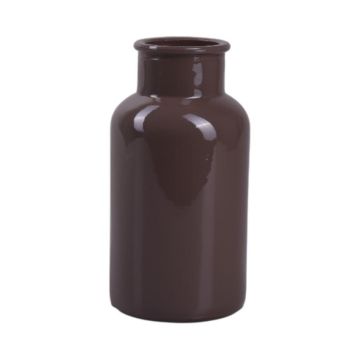 Dekoflasche LORRIE aus Glas, dunkelbraun, 16,5cm, Ø8cm Dekoflasche LORRIE aus Glas, dunkelbraun, 16,5cm, Ø8cm