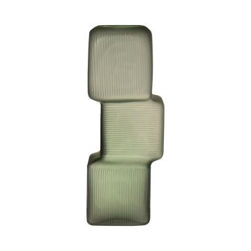 Stielblumen Vase RAELYN, Glas, Tetris Optik, grün, 31cm, Ø12cm Stielblumen Vase RAELYN, Glas, Tetris Optik, grün, 31cm, Ø12cm