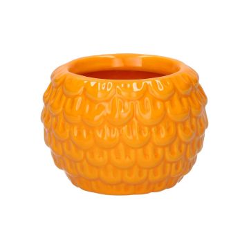 Blumentopf Keramik KASSIOPEIA mit Muster, orange, 6,8cm, Ø10cm
