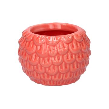 Blumentopf Keramik KASSIOPEIA mit Muster, koralle, 6,8cm, Ø10cm