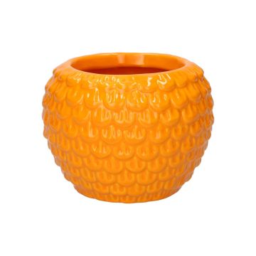 Blumentopf Keramik KASSIOPEIA mit Muster, orange, 10,9cm, Ø14,5cm