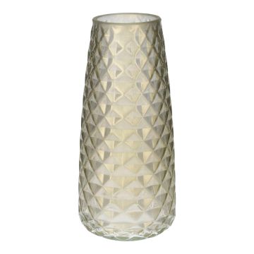 Tischvase AMALFRIED mit Rautenmuster, Glas, champagner-matt, 21cm, Ø10cm Tischvase AMALFRIED mit Rautenmuster, Glas, champagner-matt, 21cm, Ø10cm