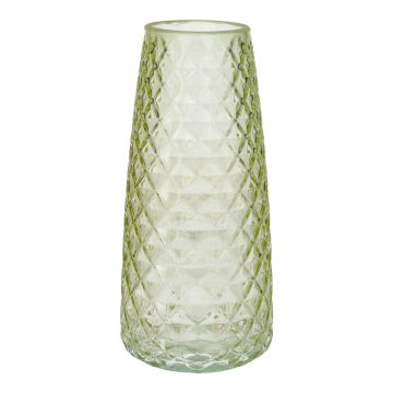 Tischvase AMALFRIED mit Rautenmuster, Glas, hellgelb, 21cm, Ø10cm