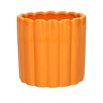 Pflanztopf JOLANTHA aus Keramik, orange, 12cm, Ø12,3cm