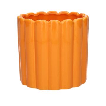 Pflanztopf JOLANTHA aus Keramik, orange, 13,5cm, Ø14cm