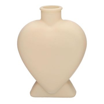Glas Dekoflasche BELEZA in Herzform, mit Fuß, sand-matt, 14x6,5x18,5cm Glas Dekoflasche BELEZA in Herzform, mit Fuß, sand-matt, 14x6,5x18,5cm