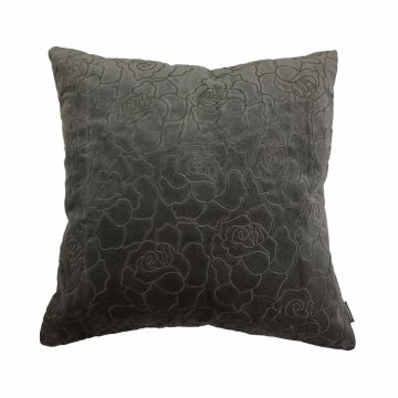 Deko Couch Kissen ALAIA, Rosenmuster, grau, 45x45cm Deko Couch Kissen ALAIA, Rosenmuster, grau, 45x45cm