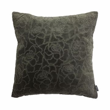 Deko Couch Kissen ALAIA, Rosenmuster, braun, 45x45cm Deko Couch Kissen ALAIA, Rosenmuster, braun, 45x45cm