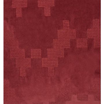 Deko Samtkissen ANJALI, bordeauxrot, ZickZack Strukturmuster, 45x45cm