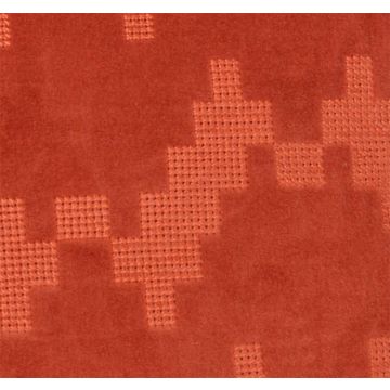 Deko Samtkissen ANJALI, orange, ZickZack Strukturmuster, 45x45cm